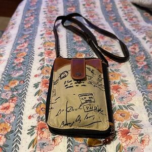 Brown and Tan Crossbody Bag with detachable strap